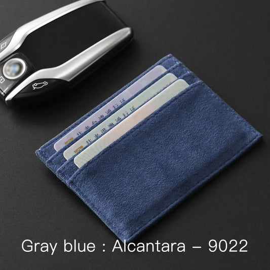 ALCANTARA Card Holder Women & Man Turn Fur Luxury Artificial Leather Slim Card Wallet Small Thin Card Package