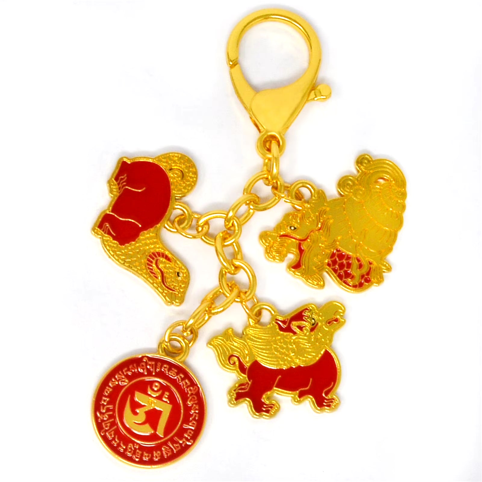 Feng Shui Three Harmony Animals Keychain Peace and Luck Keychain