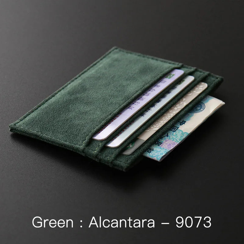 ALCANTARA Card Holder Women & Man Turn Fur Luxury Artificial Leather Slim Card Wallet Small Thin Card Package