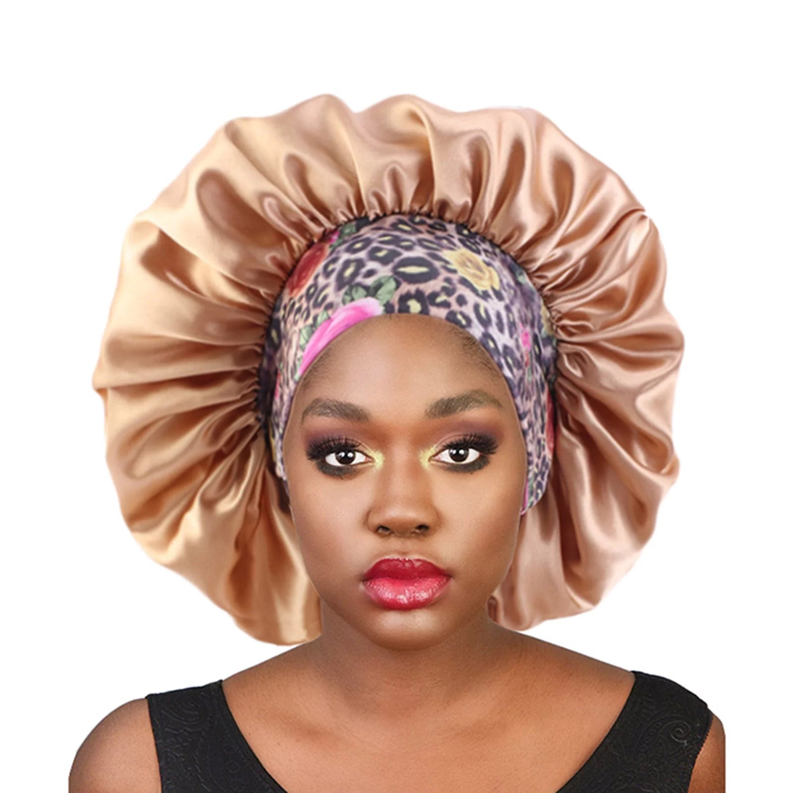 3 Pcs Hair Bonnets for Women, Soft Satin Hair Bonnet for Sleeping, Elastic Wide Band Silk Sleep Bonnet for Black Women, for Long Curly Hair Big Capacity